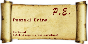 Peszeki Erina névjegykártya